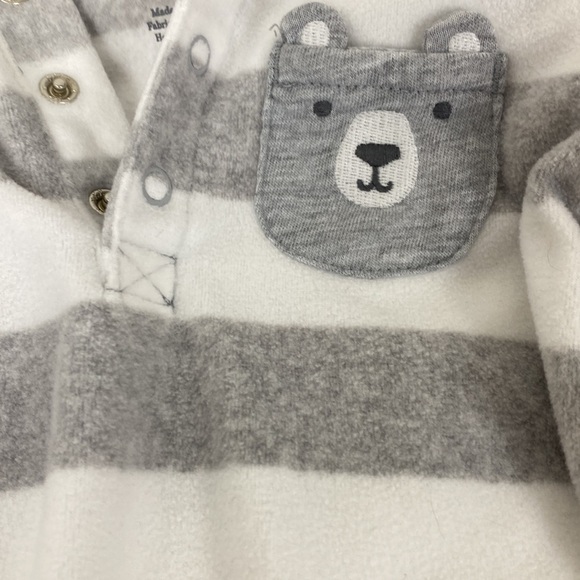 BUNDLE OF 3 Carter’s Baby Boy Coveralls 1 Fleece 2 Cotton Hooded Bear 6 Months - Picture 3 of 5